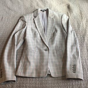 Grey and Pink Plaid Express Blazer